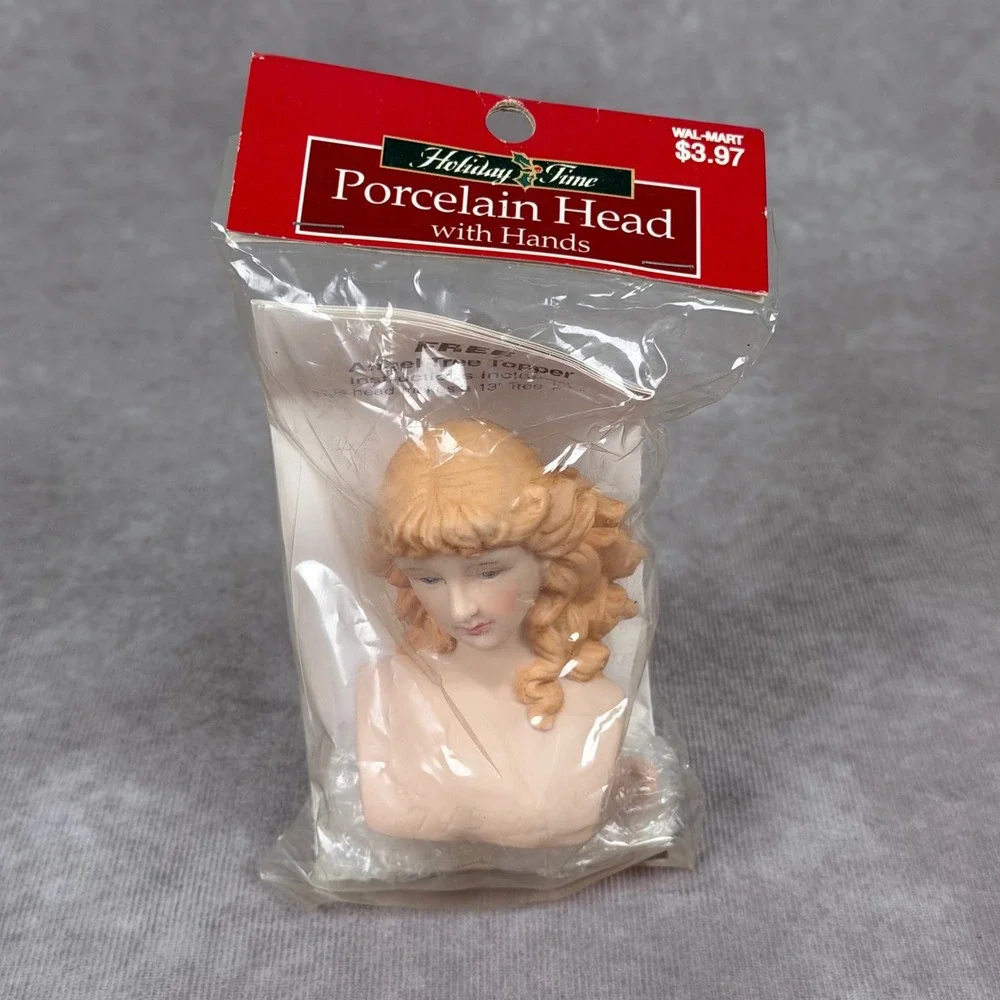 Vintage Mangelsen's Porcelain Head w Hands for Angel Tree Topper DIY Craft Kit